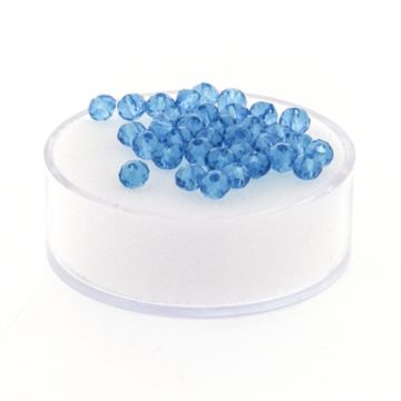 Glasschliffperle Briolette aqua 4 mm Lochgröße 1 mm