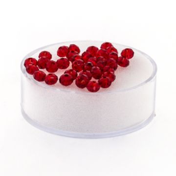 Glasschliffperle Briolette light siam 4 mm Lochgröße 1 mm