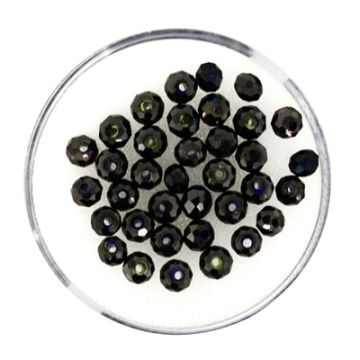 Glasschliffperle Briolette jet nut 4 mm Lochgröße 1 mm