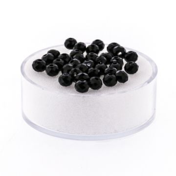 Glasschliffperle Briolette schwarz 4 mm Lochgröße 1 mm