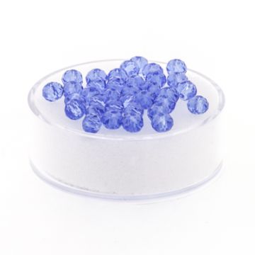 Glasschliffperle Briolette light safir 4 mm Lochgröße 1 mm