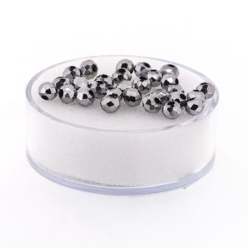 Glasschliffperle Briolette silberfarben 4 mm Lochgröße 1 mm