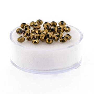 Glasschliffperle Briolette goldfarben 4 mm Lochgröße 1 mm