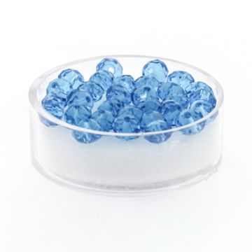 Glasschliffperle Briolette aqua 6 mm Lochgröße 1,2 mm Briolette