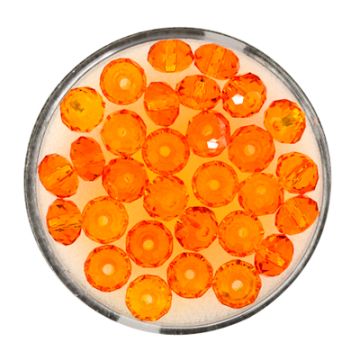 Glasschliffperle Briolette orange 6 mm Lochgröße 1,2 mm Briolette