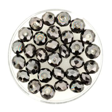 Glasschliffperle Briolette jet nut 6 mm Lochgröße 1,2 mm Briolette