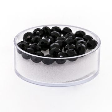 Glasschliffperle Briolette schwarz 6 mm Lochgröße 1,2 mm Briolette