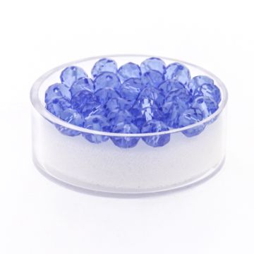 Glasschliffperle Briolette light safir 6 mm Lochgröße 1,2 mm Briolette