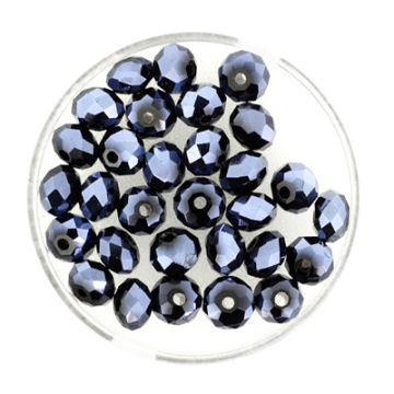 Glasschliffperle Briolette hematite 6 mm Lochgröße 1,2 mm Briolette