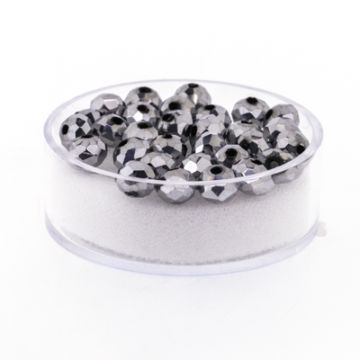 Glasschliffperle Briolette silberfarben 6 mm Lochgröße 1,2 mm Briolette