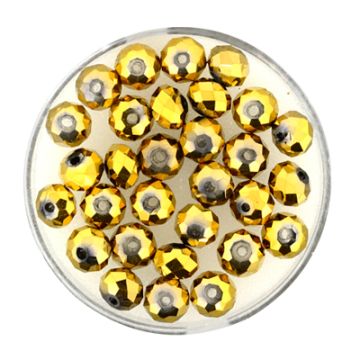 Glasschliffperle Briolette goldfarben 6 mm Lochgröße 1,2 mm Briolette