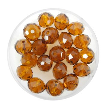 Glasschliffperle Briolette braun 8 mm Lochgröße 1,2 mm Briolette