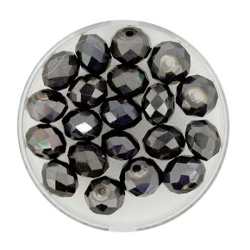 Glasschliffperle Briolette jet nut 8 mm Lochgröße 1,2 mm Briolette