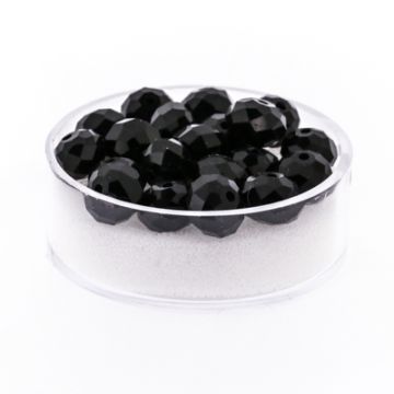 Glasschliffperle Briolette schwarz 8 mm Lochgröße 1,2 mm Briolette