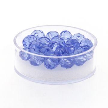 Glasschliffperle Briolette light safir 8 mm Lochgröße 1,2 mm Briolette