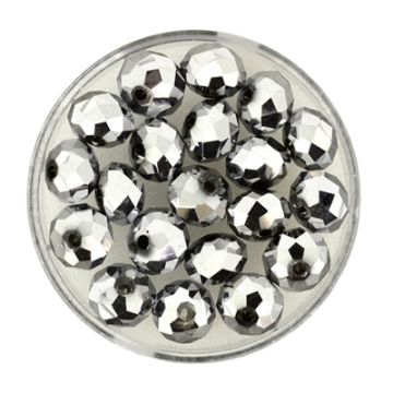 Glasschliffperle Briolette silberfarben 8 mm Lochgröße 1,2 mm Briolette
