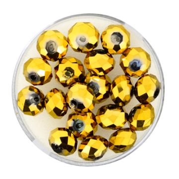 Glasschliffperle Briolette goldfarben 8 mm Lochgröße 1,2 mm Briolette