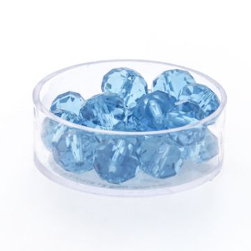 Glasschliffperle Briolette aqua 10 mm Lochgröße 1,5 mm Briolette