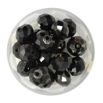 Glasschliffperle Briolette jet nut 10 mm Lochgröße 1,5 mm Briolette