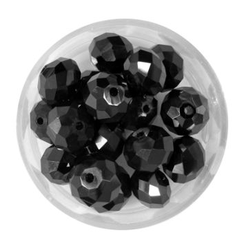 Glasschliffperle Briolette schwarz 10 mm Lochgröße 1,5 mm Briolette