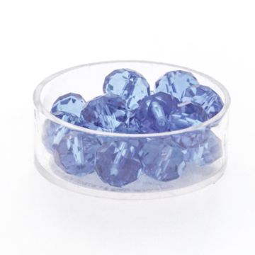 Glasschliffperle Briolette light safir 10 mm Lochgröße 1,5 mm Briolette