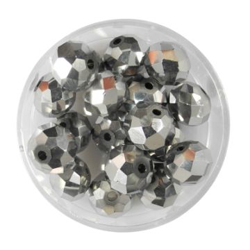 Glasschliffperle Briolette silberfarben 10 mm Lochgröße 1,5 mm Briolette