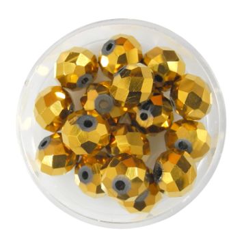 Glasschliffperle Briolette goldfarben 10 mm Lochgröße 1,5 mm Briolette