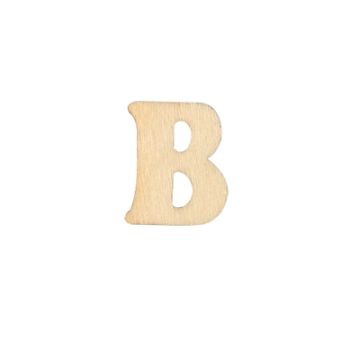 Holzbuchstaben B flach natur 25 mm