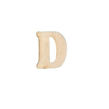 Holzbuchstaben D flach natur 25 mm