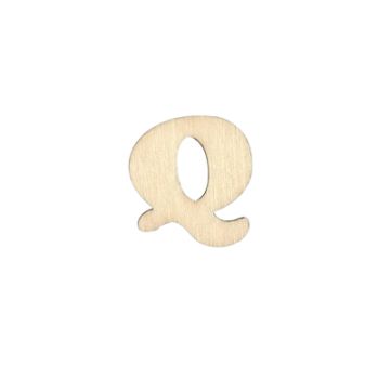Holzbuchstaben Q flach natur 25 mm