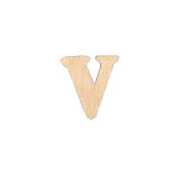 Holzbuchstaben V flach natur 25 mm