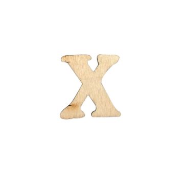 Holzbuchstaben X flach natur 25 mm