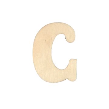 Holzbuchstaben C flach natur 40 mm