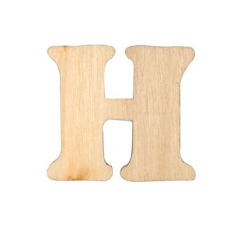 Holzbuchstaben H flach natur 40 mm