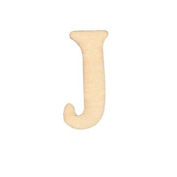 Holzbuchstaben J flach natur 40 mm