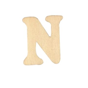 Holzbuchstaben N flach natur 40 mm