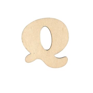 Holzbuchstaben Q flach natur 40 mm
