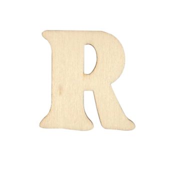 Holzbuchstaben R flach natur 40 mm
