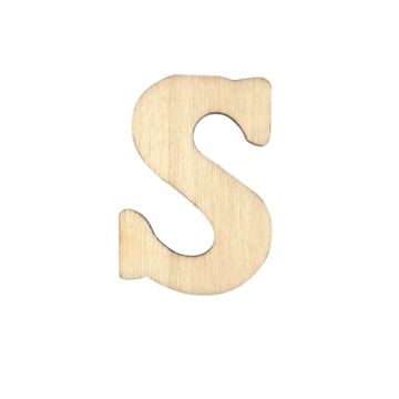 Holzbuchstaben S flach natur 40 mm