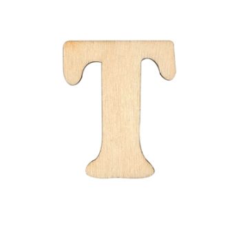 Holzbuchstaben T flach natur 40 mm