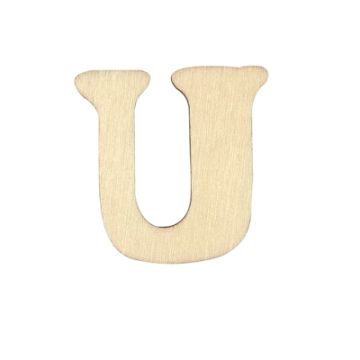Holzbuchstaben U flach natur 40 mm