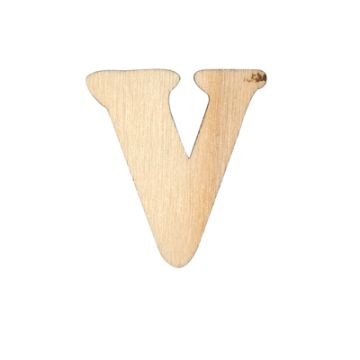 Holzbuchstaben V flach natur 40 mm