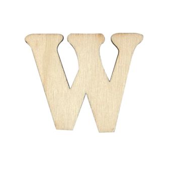 Holzbuchstaben W flach natur 40 mm