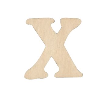 Holzbuchstaben X flach natur 40 mm
