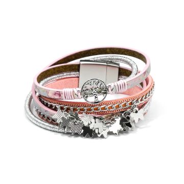 Armband rosa platinfarben 39x1,5 cm