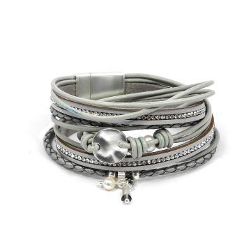 Armband grau platinfarben 39x1,5 cm