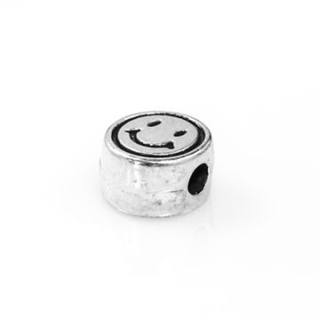 Metallperle Smilie altplatin 7 mm
