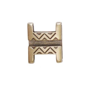 Metallzwischenteil für Bänder altmessing 19x23 mm Lochgröße 20 mm