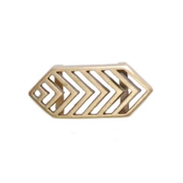 Metallzwischenteil für Bänder altmessing 28x11 mm Lochgröße 10 mm