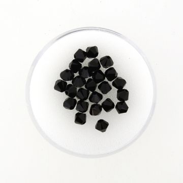 Swarovski Glasschliffp. schwarz jet 4 mm Lochgröße 0,8 mm